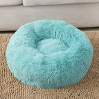 Pet Bed Soft Plush Round Shape Non-Slip Bottom for Cats and Small Dogs