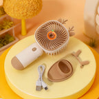 Rechargeable Portable Hand Fan With Bear Design Quiet Child-Safe Table And Handheld Fan