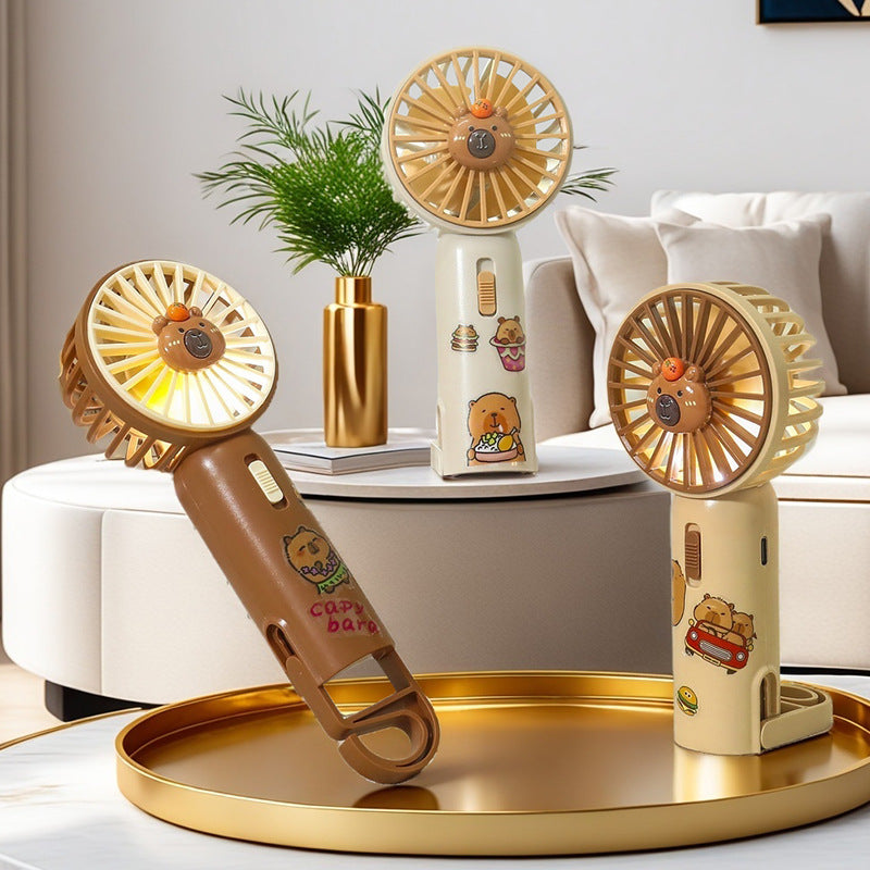 Portable Mini Hand Fan with Animal Designs USB Rechargeable Lightweight Personal Cooling Fan