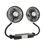 Portable Dual Head Car Cooling Fan Adjustable Speed Universal Fit