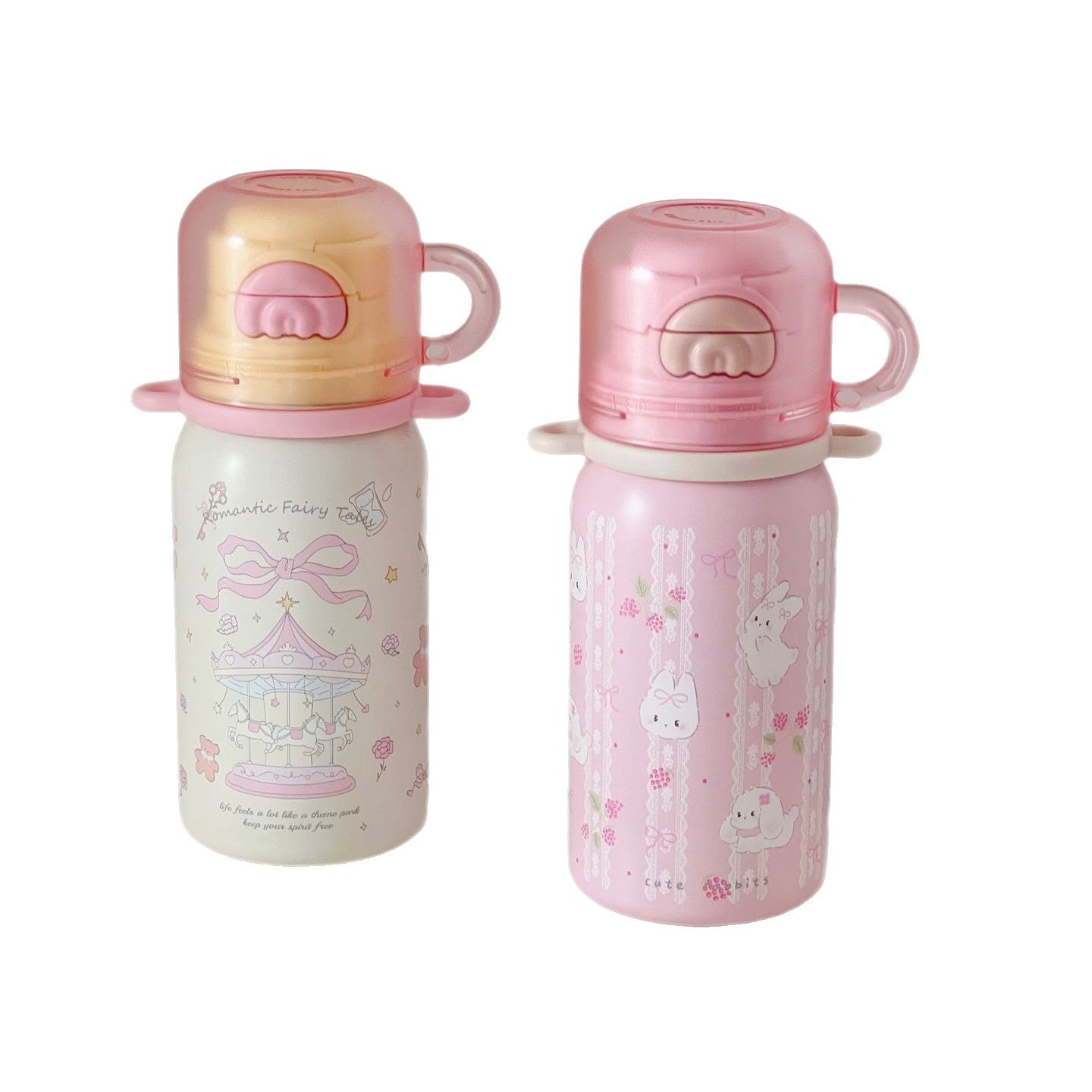 Ladies Water Bottle BPA-Free with Animal and Floral Design Carry Loop