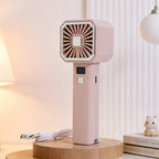Portable Handheld Fan for Women with Digital Speed Display USB Rechargeable Ergonomic Design