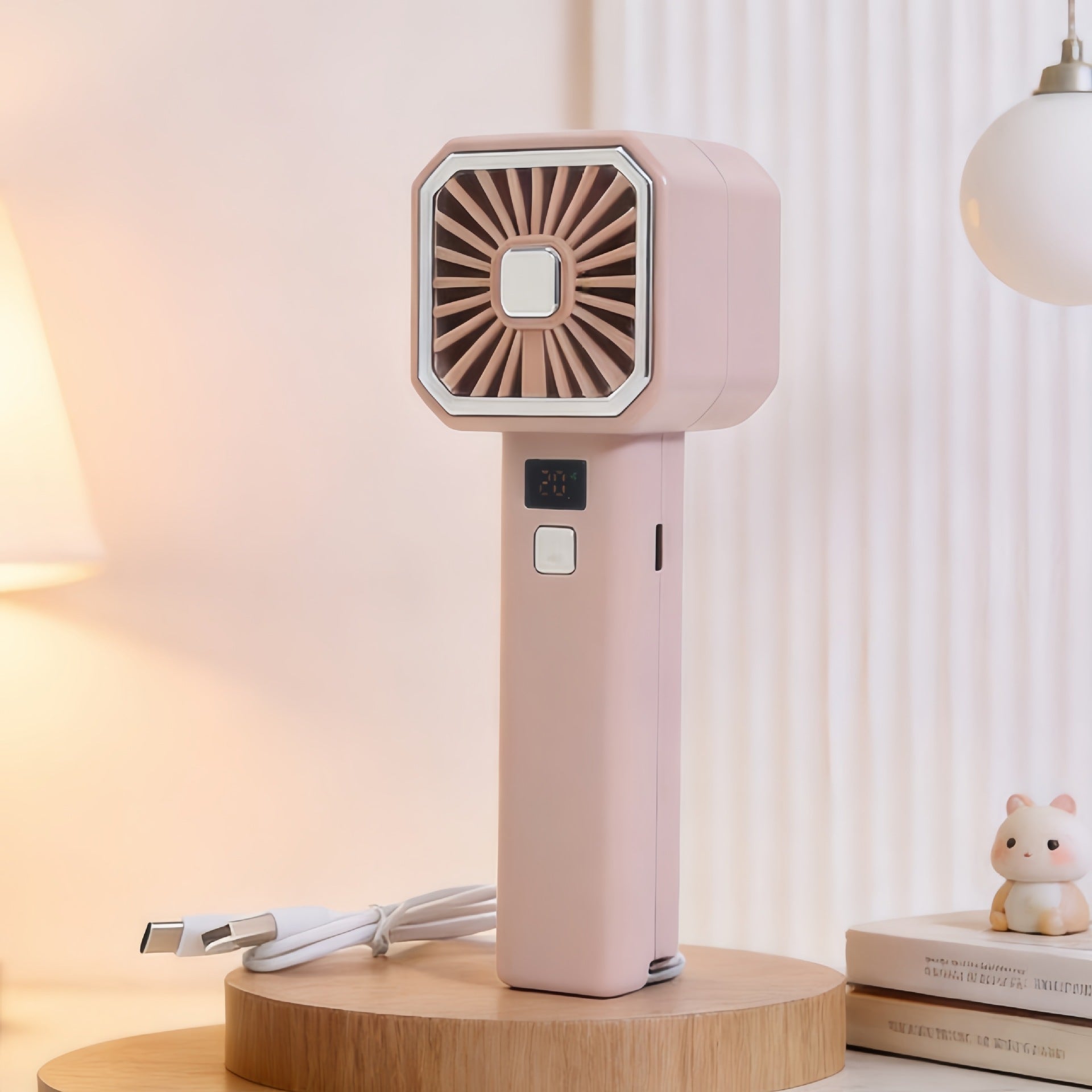 Portable Handheld Fan for Women with Digital Speed Display USB Rechargeable Ergonomic Design