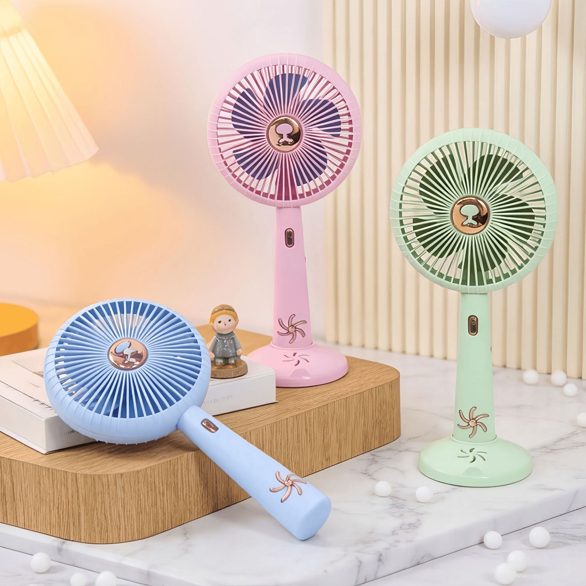 Portable USB Table Fan Rechargeable Battery 3-Speed Adjustable Head Quiet