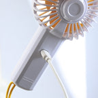 Portable USB Fan with Ergonomic Handle Lightweight Rechargeable Personal Cooling Fan