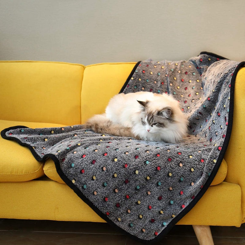 Brehn Plush Blanket with Colorful Polka Dot Pattern Soft Cozy Throw for Indoor and Outdoor Use