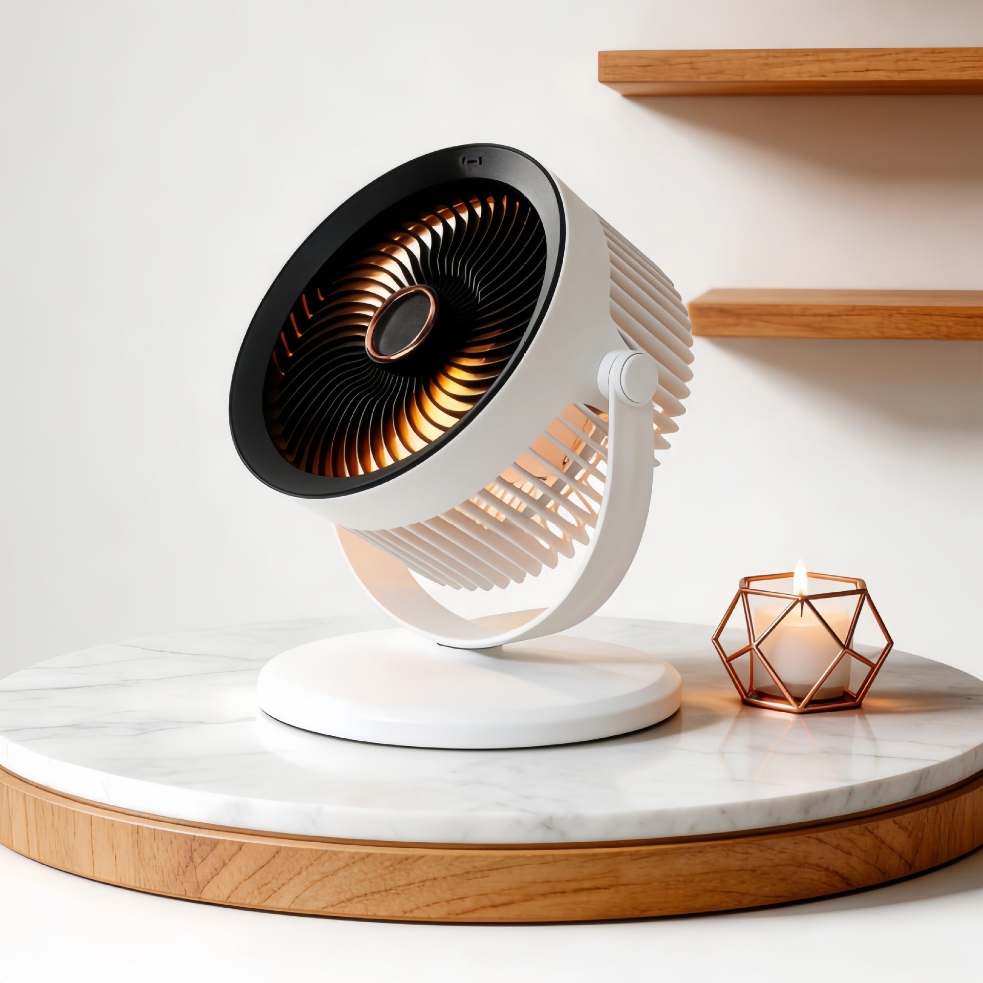 Portable USB Table Fan with Integrated LED Light Adjustable Speed Compact and Lightweight