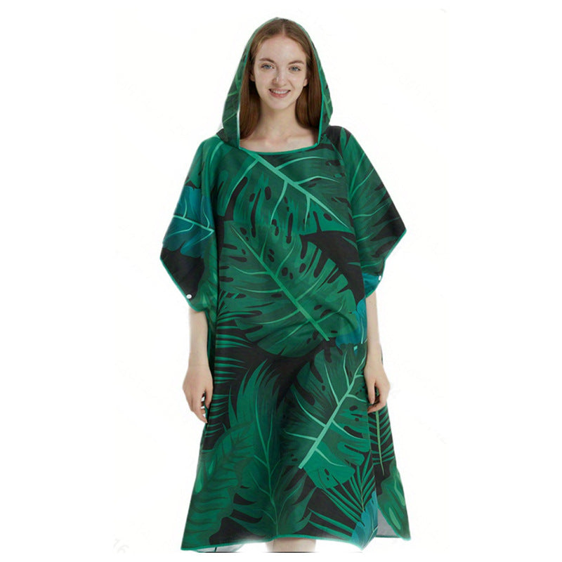 Women’s Colorful Hooded Bath Tunnel Lightweight Quick-Dry Cover-Up for Beach Pool Home