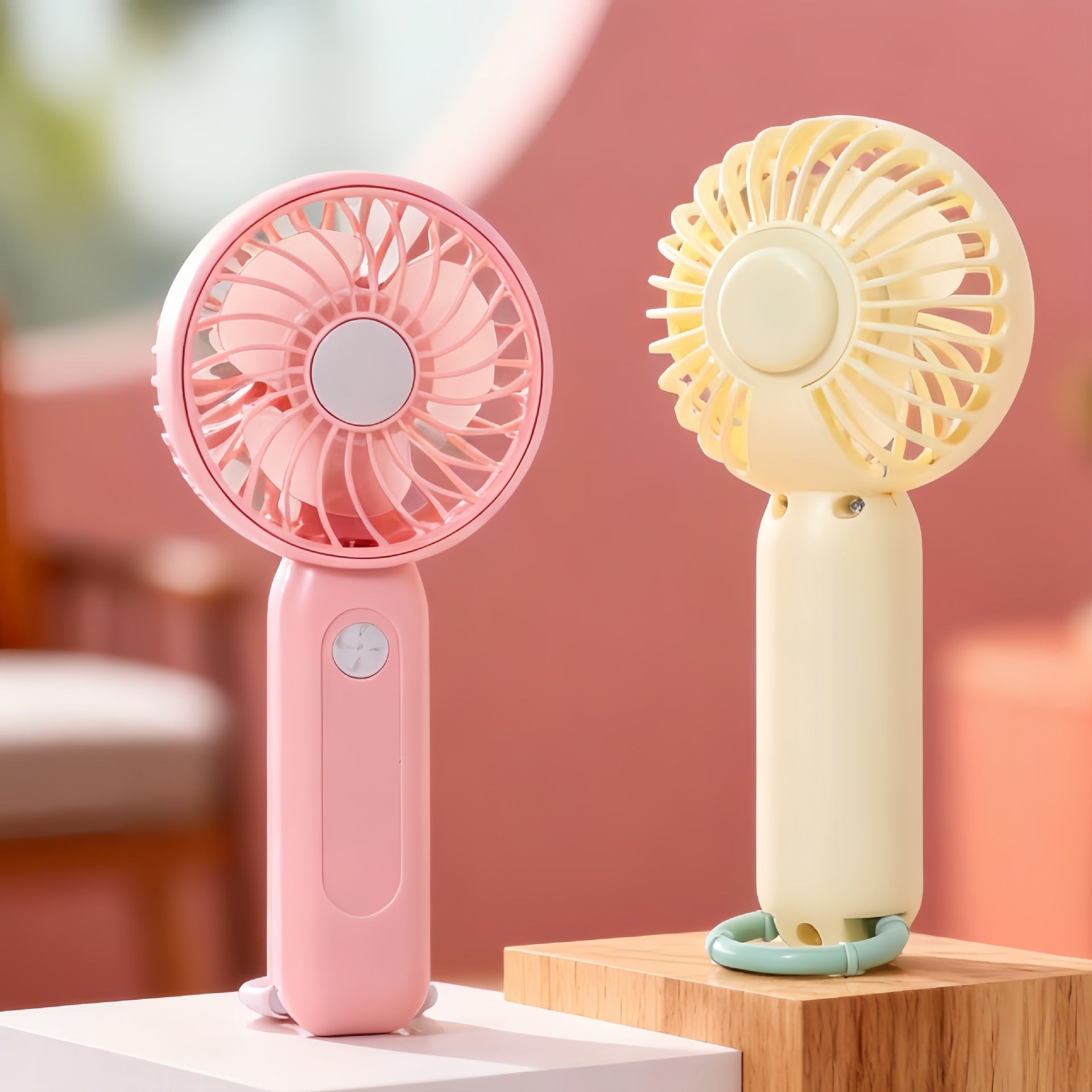 Portable Battery Operated Handheld Fan USB Rechargeable Ergonomic Design Compact Size