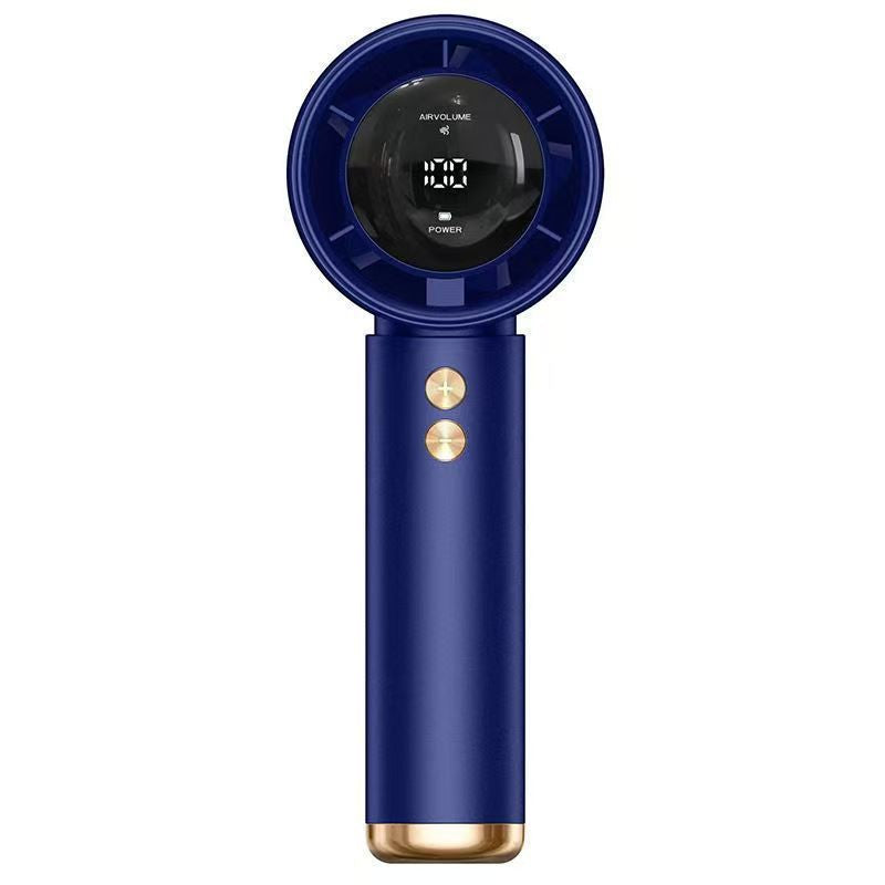 Harrow Portable Handheld Fan with Digital Temperature Display Rechargeable USB
