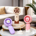 Portable Handheld Fan with Cute Animal Design USB Rechargeable Lightweight Personal Fan
