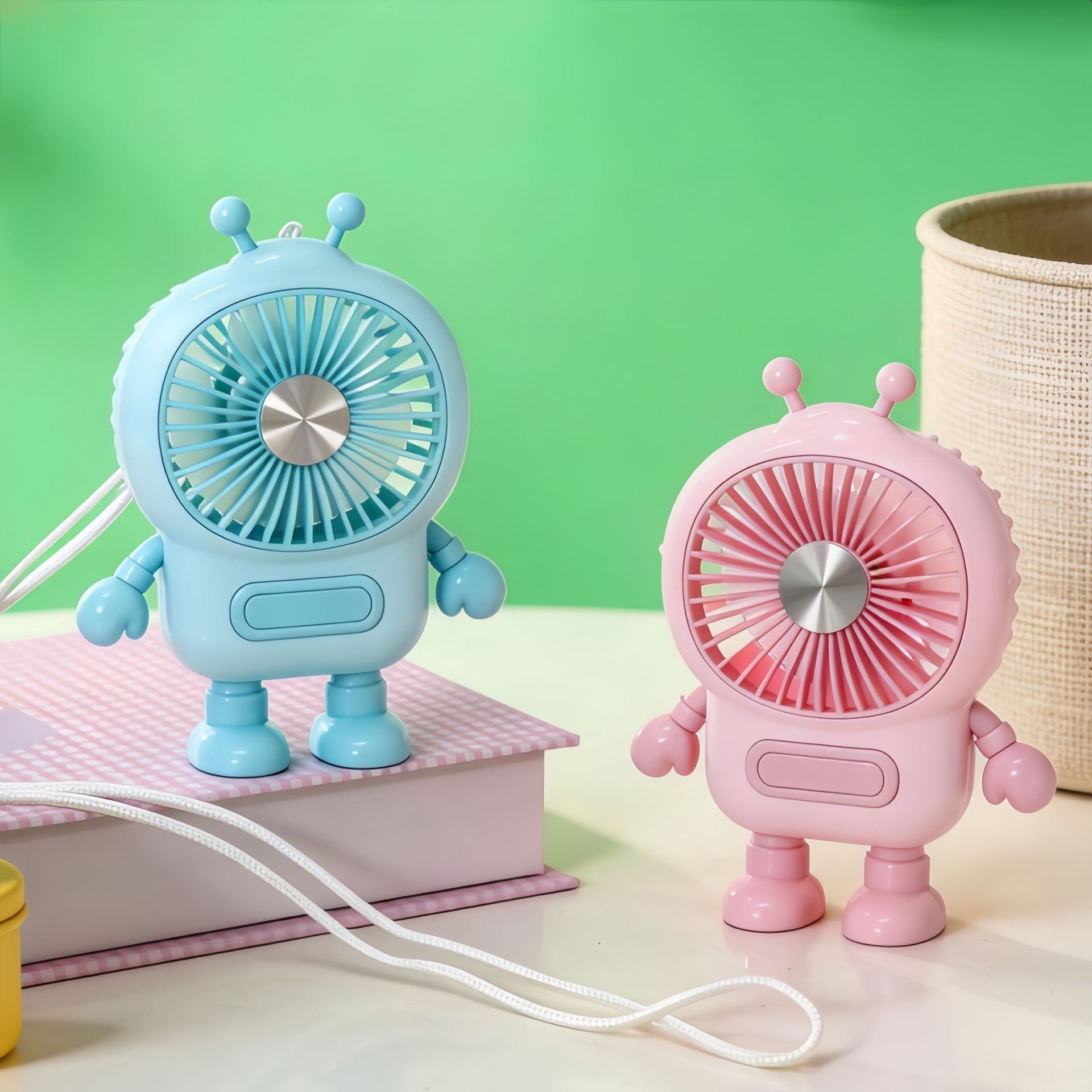 Portable Mini Fan Creative Robot Design Lightweight Handheld Personal Cooling Fan