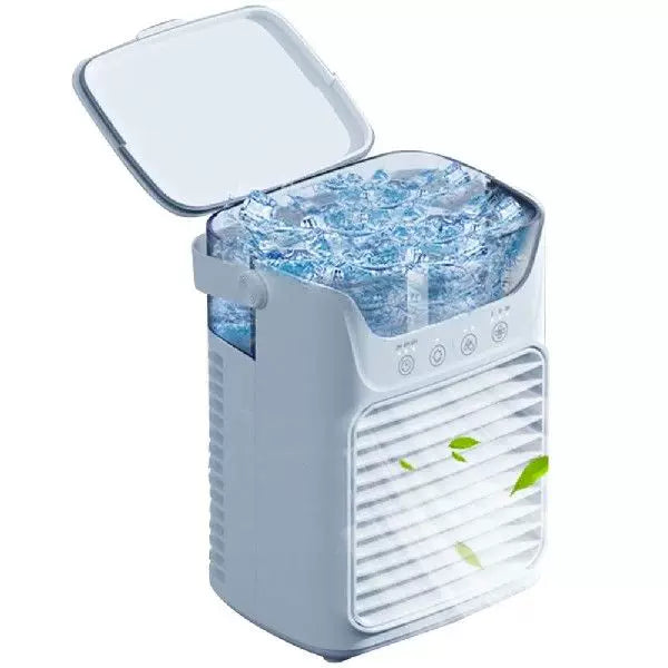Portable Evaporative Air Cooler with Removable Ice Container Whisper-Quiet Fan Compact Personal Cooler