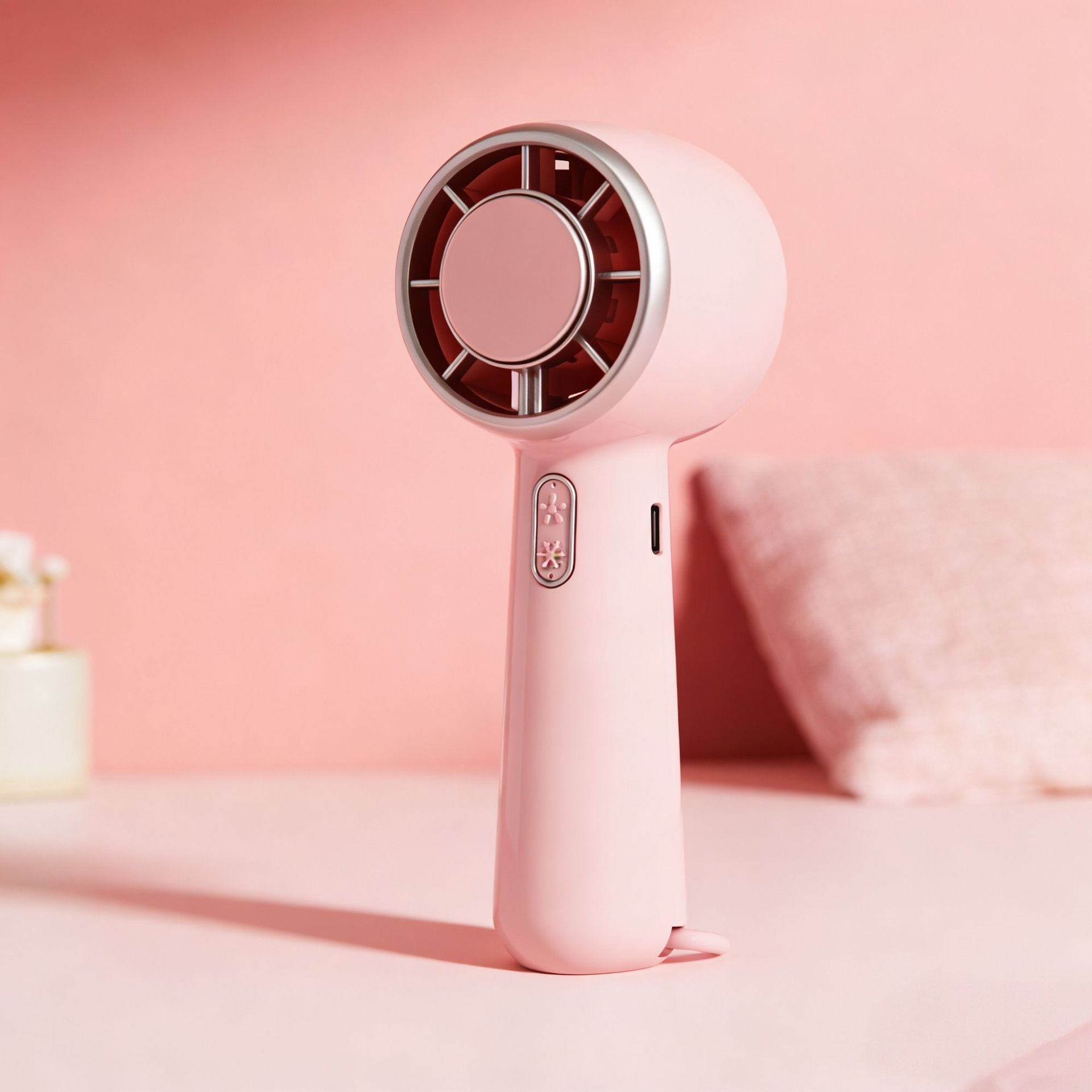 Women's Portable Handheld Fan with Spray Function USB Rechargeable Compact