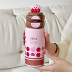 Creative Watermelon Print BPA-Free Plastic Water Bottle Leak-Proof Cap Handle for Women