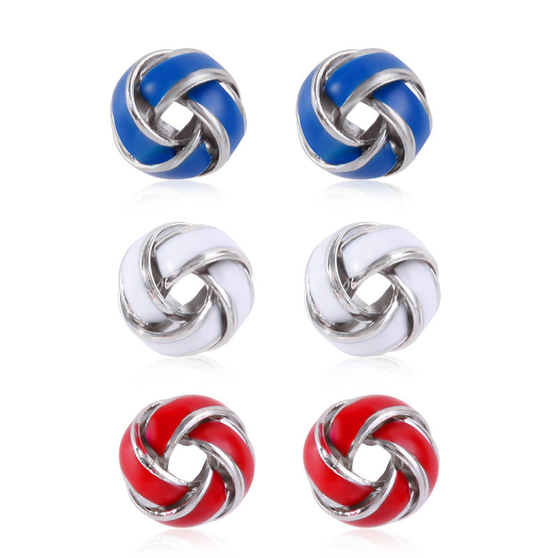 Women's Lightweight Star Earrings Enamel Flag Design Fishhook Closure Zinc Alloy