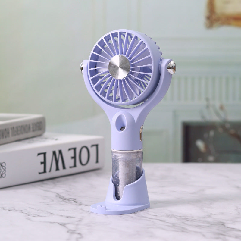 Portable Handheld Fan with Integrated Misting Function Adjustable Speed Settings