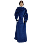 Brehn Oversized Poncho Blanket Ultra-Soft Microfiber Hooded Cozy Wearable Throw