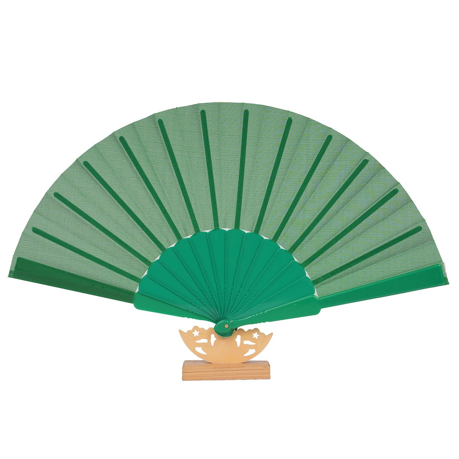 Women's Hand Fan with Filigree Wooden Handle Elegant Paper Folding Fan