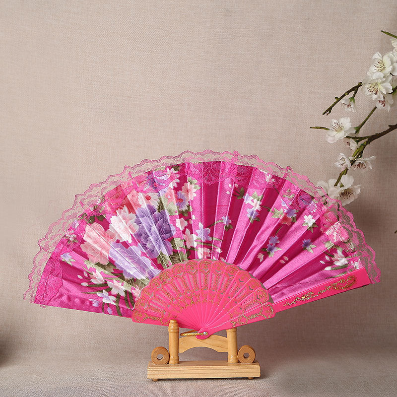 Handmade Elegant Floral Lace Fan Lightweight Portable Women’s Accessory