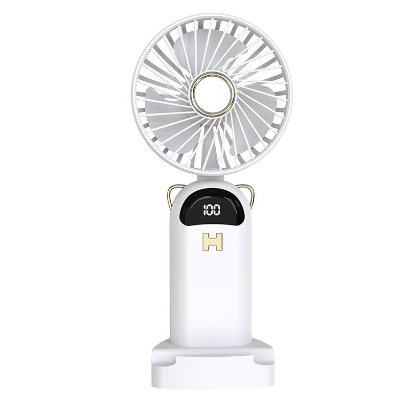 Mini Rechargeable Tabletop Fan with LED Temperature Display 3 Speeds Quiet Operation Portable