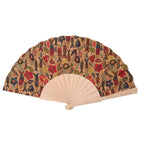 Handmade Cork and Wood Ladies Fan Lightweight Elegant Portable Accessory