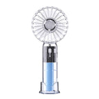 Portable USB Rechargeable Personal Fan with Multiple Speeds and LED Light Compact Handheld Fan for Women