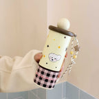 Insulated BPA-Free Plastic Water Bottle with Carrying Strap and Animal Motif for Women
