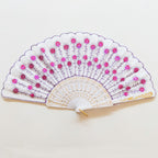Women's Lace Fan High-Quality Breathable Fabric Artistic Floral Motifs