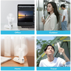 Foldable Rechargeable Handheld Fan with Power Bank and Dual USB Ports Unisex One-Size