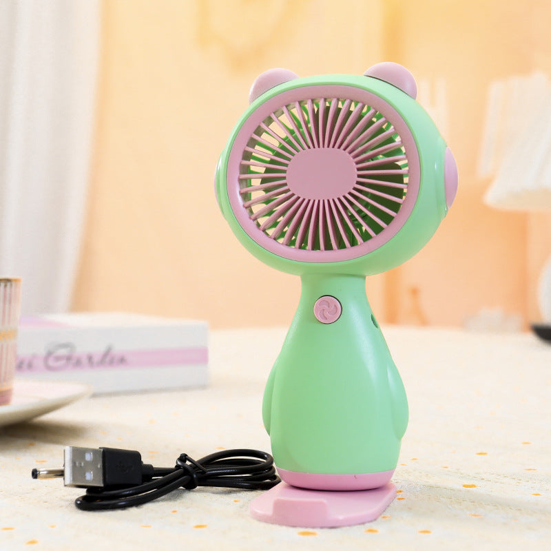 Women’s Portable Mini Fan USB Rechargeable Cute Animal Design Lightweight Handheld