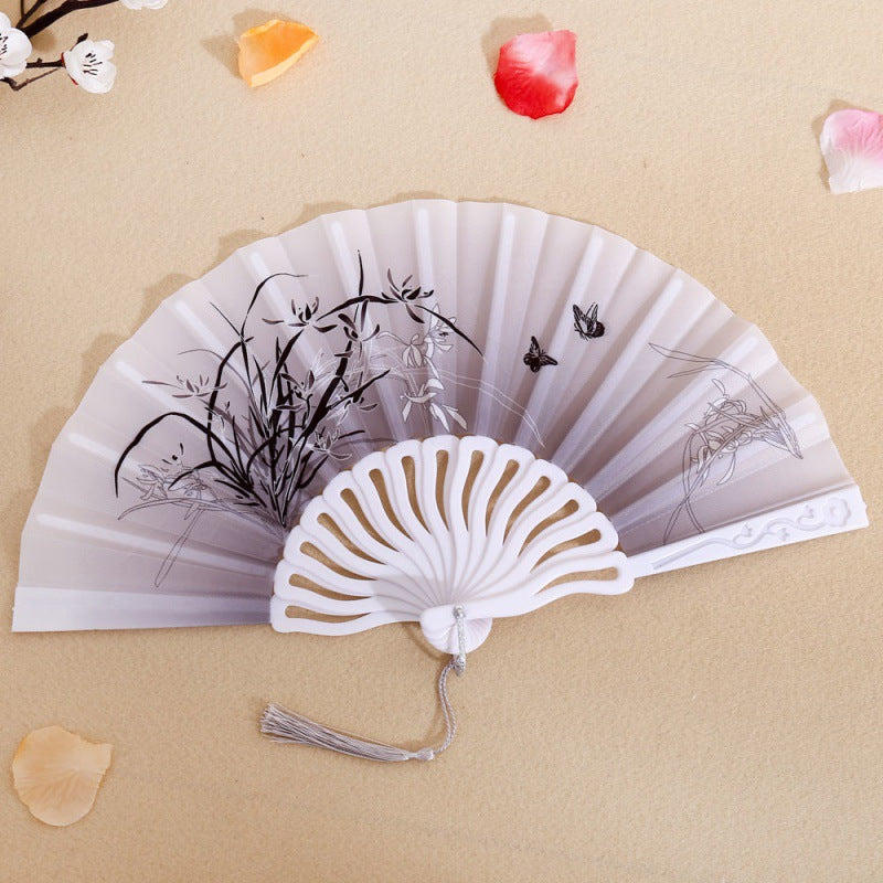 Ladies Folding Fan Handmade Elegant Floral Pattern Lightweight Accessory