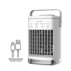 Portable USB Rechargeable Personal Evaporative Air Cooler with Removable Water Tank and Handle
