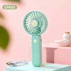 Portable Battery Operated Handheld Fan USB Rechargeable Ergonomic Design Compact Size