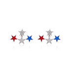 Women's Lightweight Star Earrings Enamel Flag Design Fishhook Closure Zinc Alloy