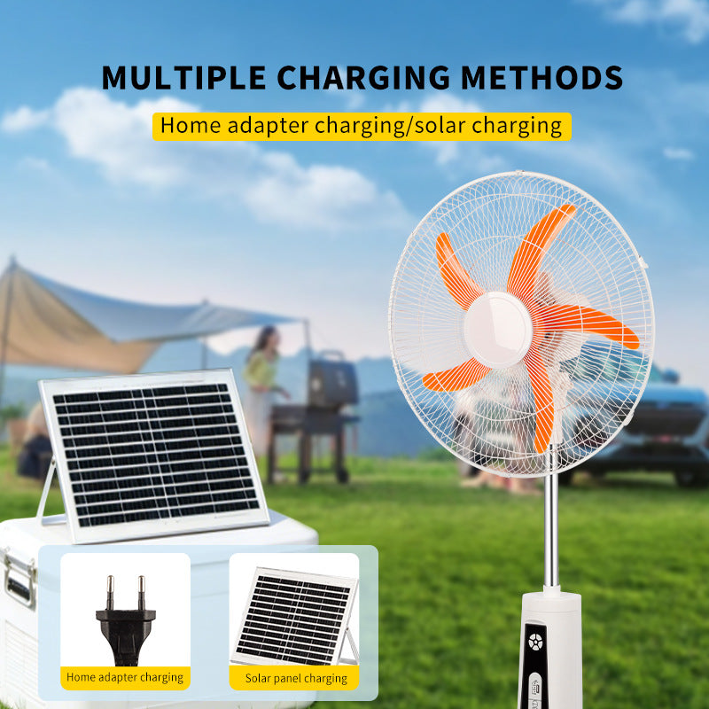 Solar-Powered Ventilation Fan with Remote Control USB Charging and Adjustable Light for Home and Office