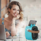 Personal Mist Cooler Fan USB Rechargeable Compact Portable with Adjustable Airflow and Leather Strap