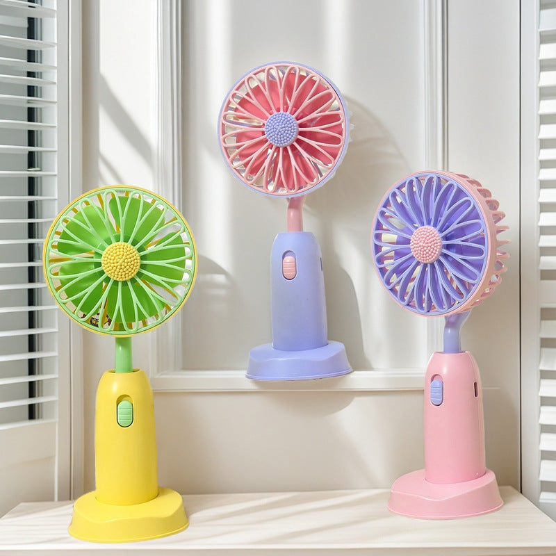 Portable Hand Fan USB Rechargeable Quiet Operation Playful Rabbit Design Compact Lightweight