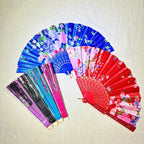 Ladies Folding Fan Floral Design Lightweight Portable Handheld Fan