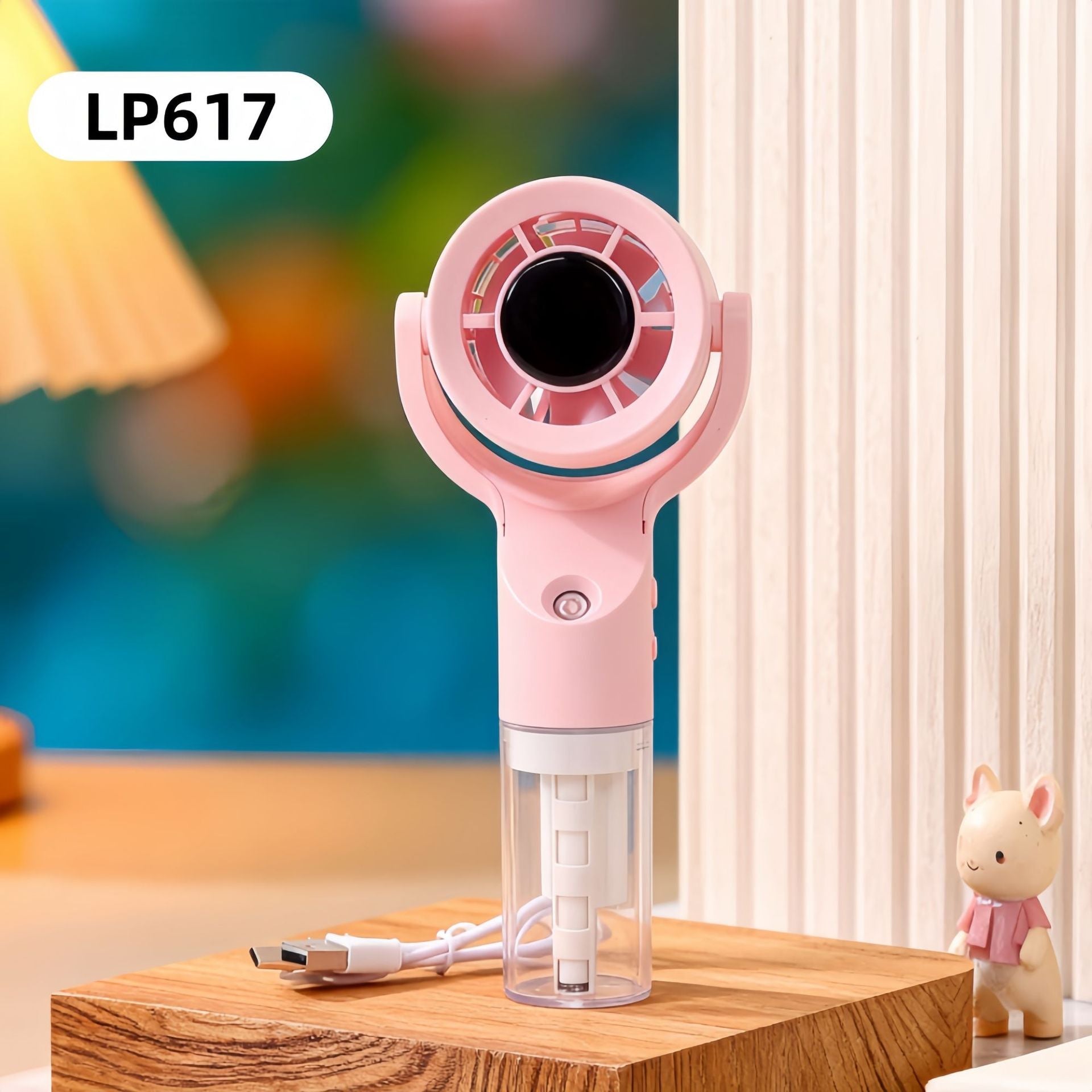 Ladies Portable Hand Fan with Spray Function and Long-Lasting Battery Compact Handheld Cooling Fan