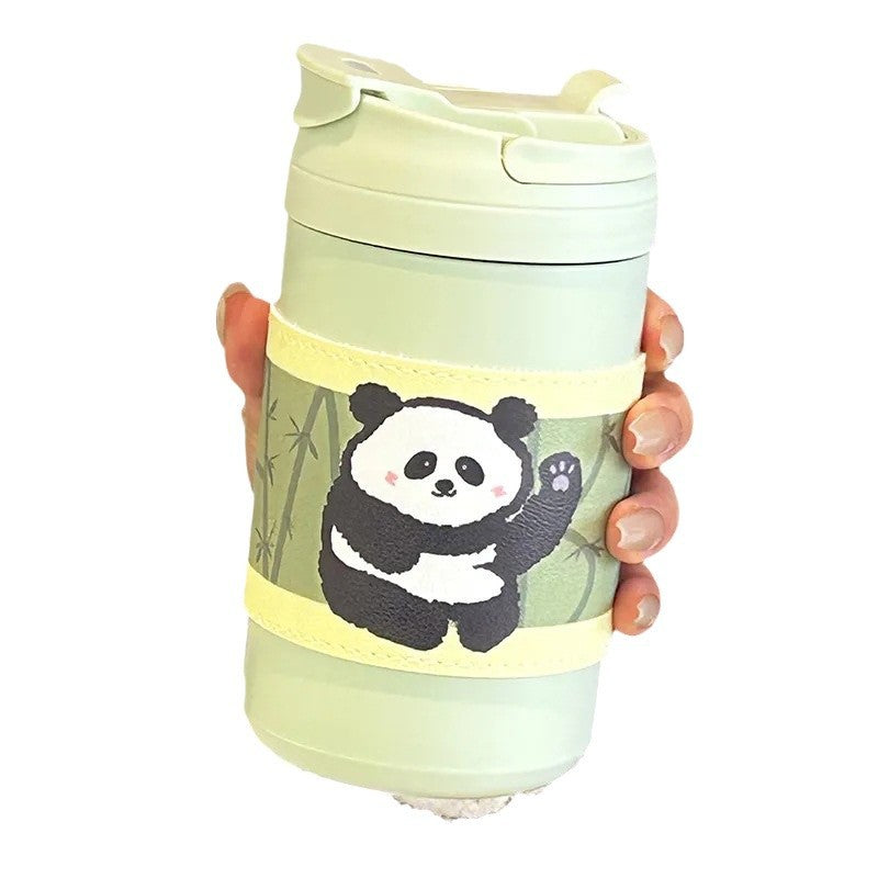 Women’s Insulated Thermo Mug with Cute Animal Design Leak-Proof Lid Ergonomic Handle