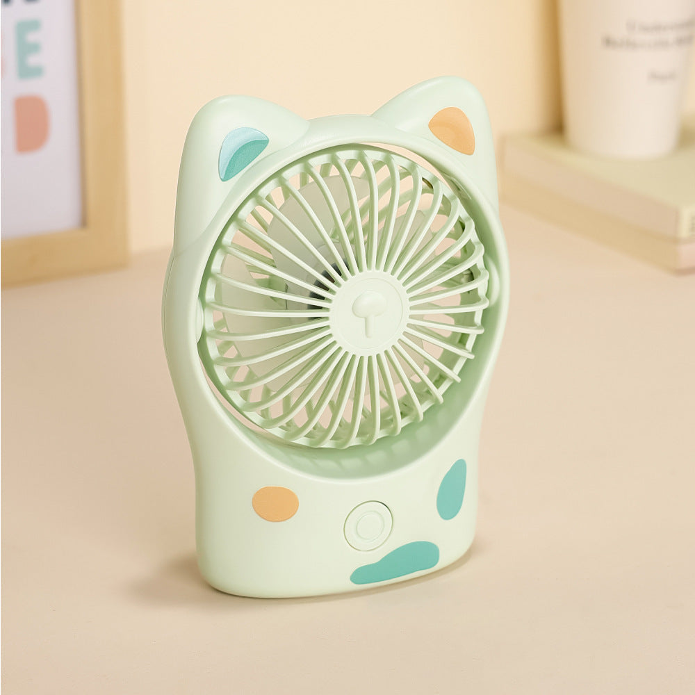 Portable Rechargeable Table Fan Quiet Motor Cat Ear Design USB Charging