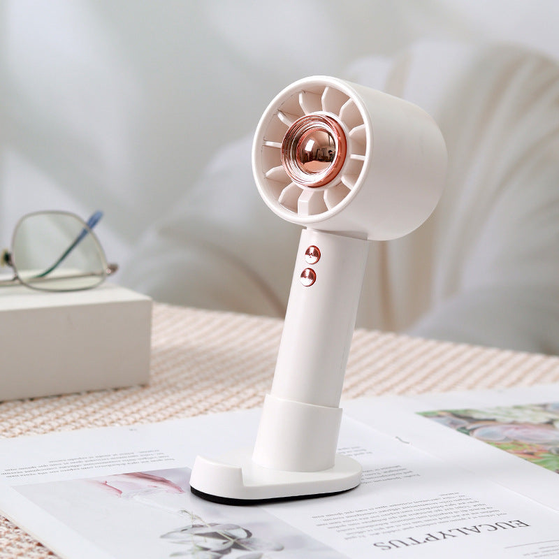 Portable Handheld Fan with Integrated Stand USB Rechargeable Compact Lightweight