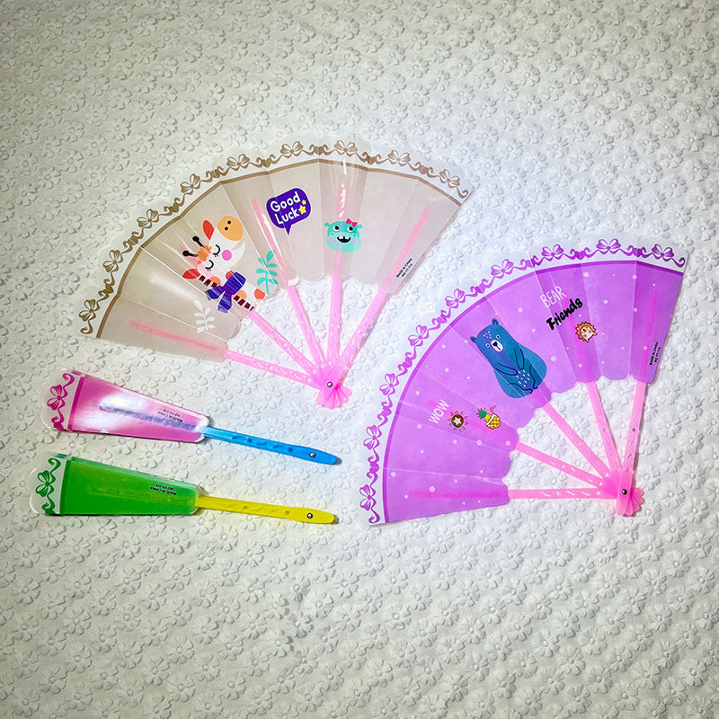 Ladies Handheld Fan Colored Compact Lightweight Cute Design