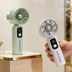 Portable High-Speed USB Charging Fan with LCD Display Compact Handheld Personal Cooling Fan for Women