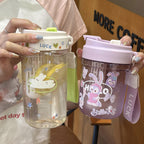 Ladies Stylish BPA-Free Water Bottle with Integrated Carrying System and Leak-Proof Flip Lid