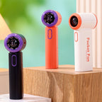 Portable Mini Fan with LED Display USB Rechargeable Compact Lightweight Unisex