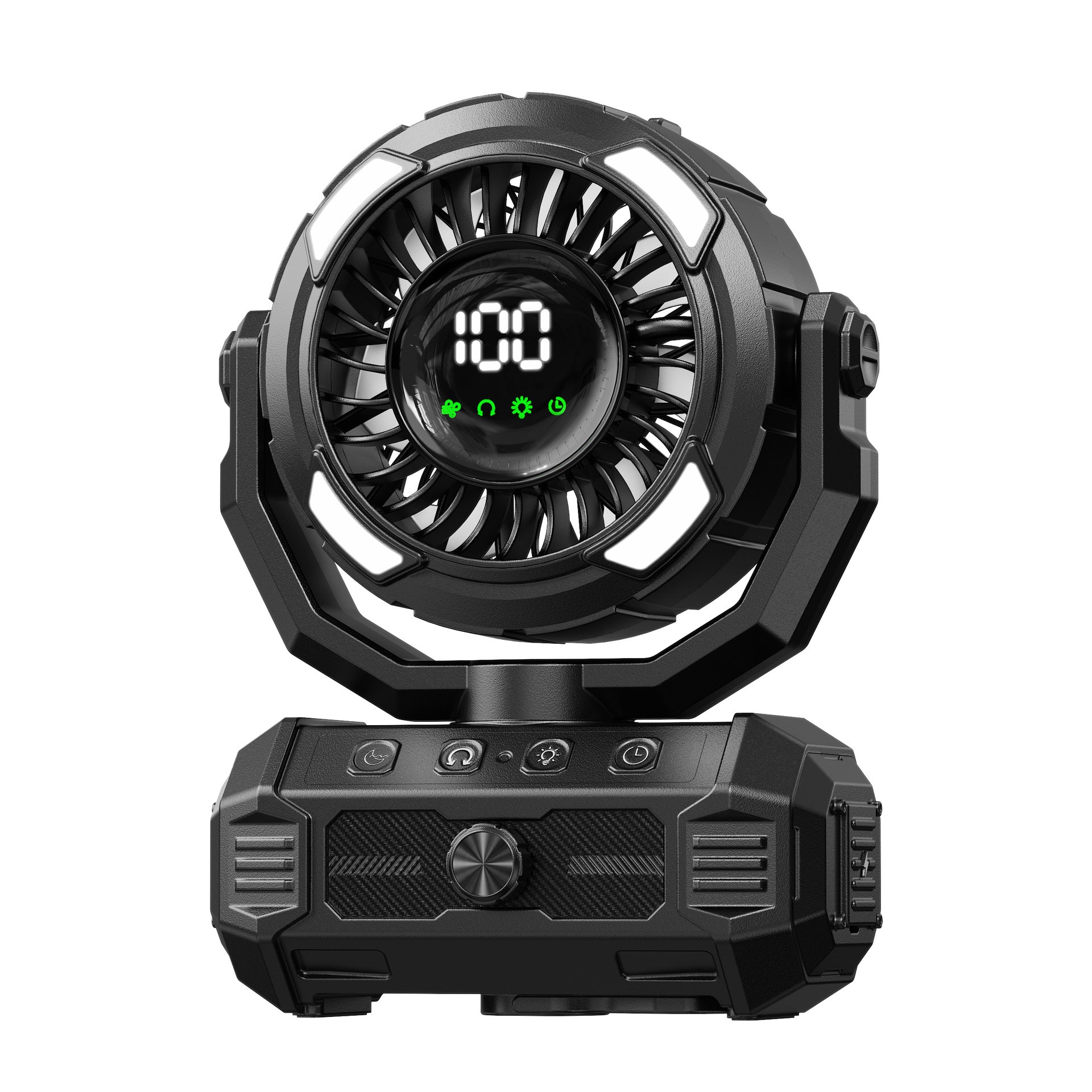 Rechargeable Outdoor Bladeless Fan Portable Quiet Battery-Powered with LED Display