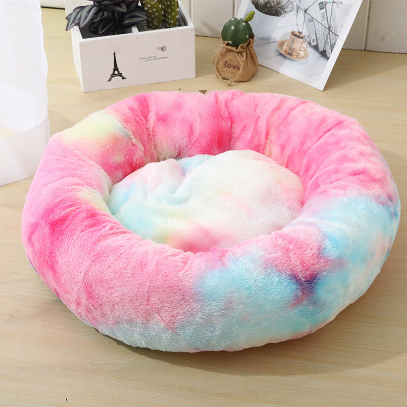 Fluffy Dog Bed Hypoallergenic Soft Round Non-Slip Machine Washable