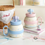 Creative Ceramic Teapot with Fruit Pattern Ergonomic Handle Easy to Clean Stylish Tea Pot